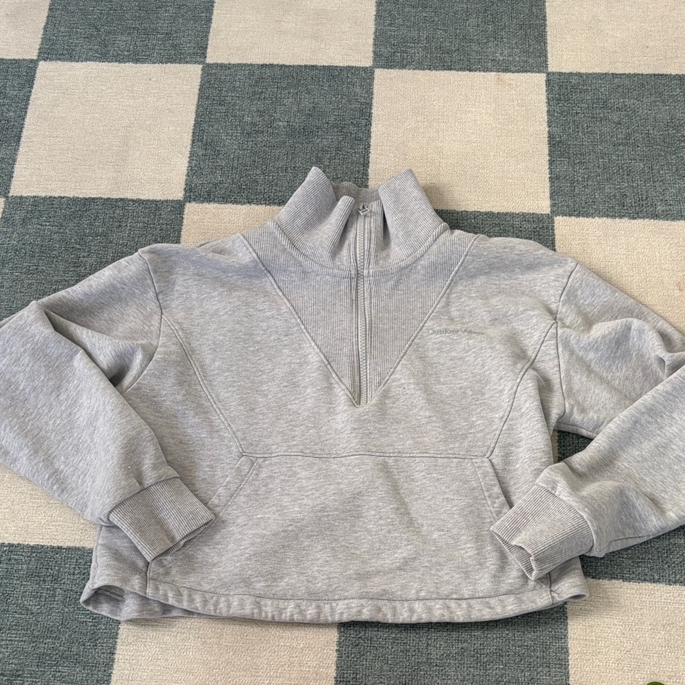 Outdoor Voices cropped quarter zip Light Gray Pullover